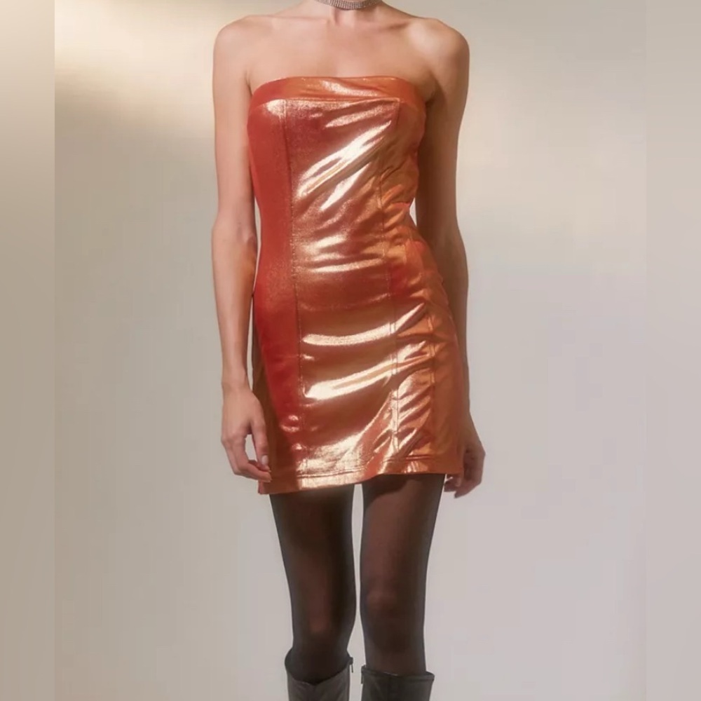 Urban Outfitters NWT Kristy Disco metallic mini dress, small